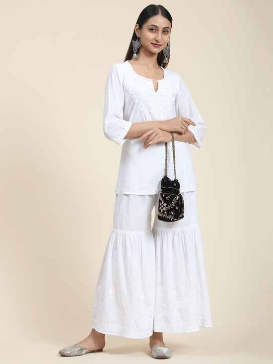 Gurleen Gambhir - Hand embroidery Chikankari tunic-White - House Of Kari (Chikankari Clothing)