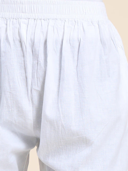 HOK Chikankari Cotton White Pant Trouser - House Of Kari (Chikankari ...