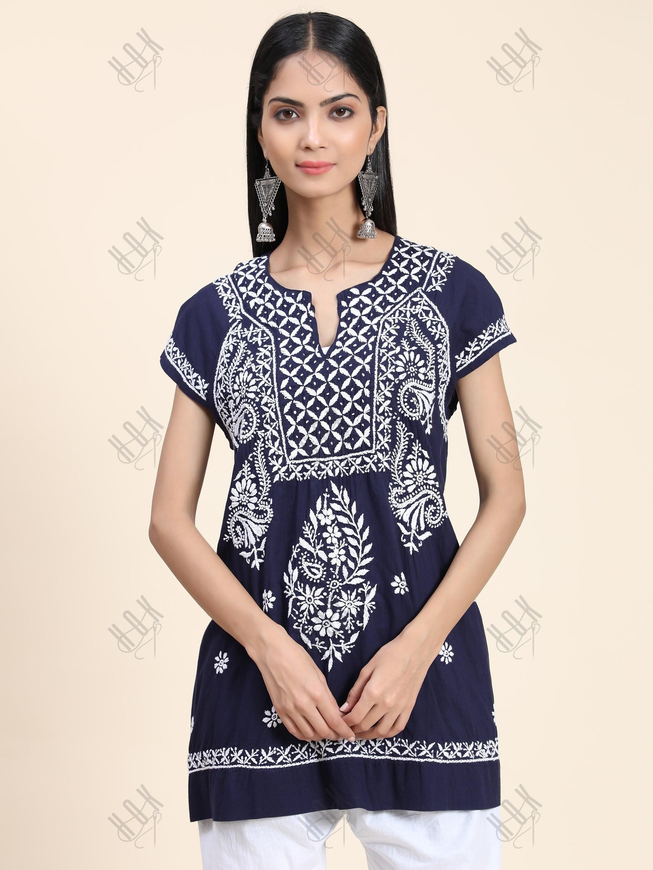 HOK Chikankari Tunic for Women - House Of Kari (Chikankari Clothing)