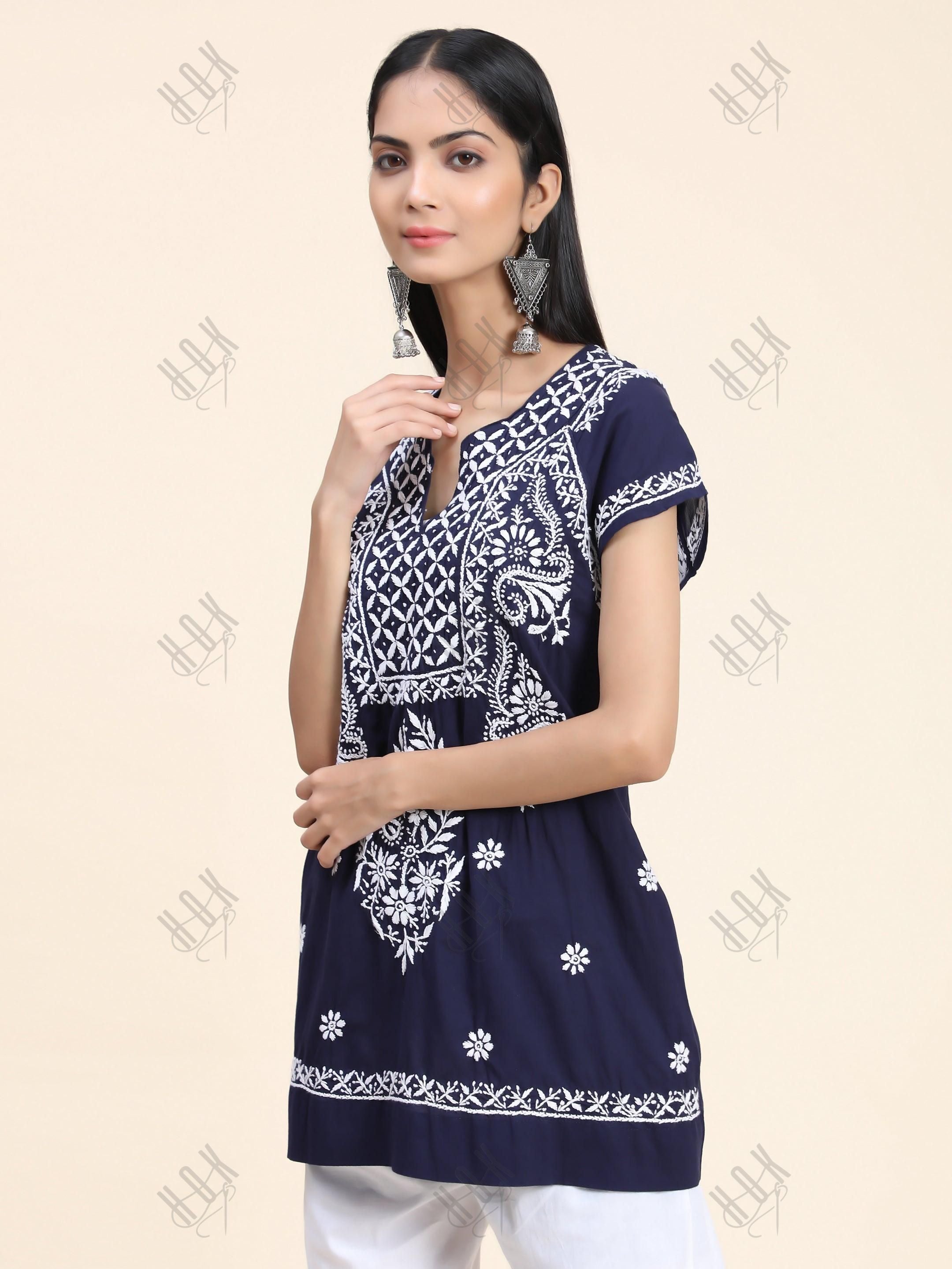 HOK Chikankari Tunic for Women - House Of Kari (Chikankari Clothing)