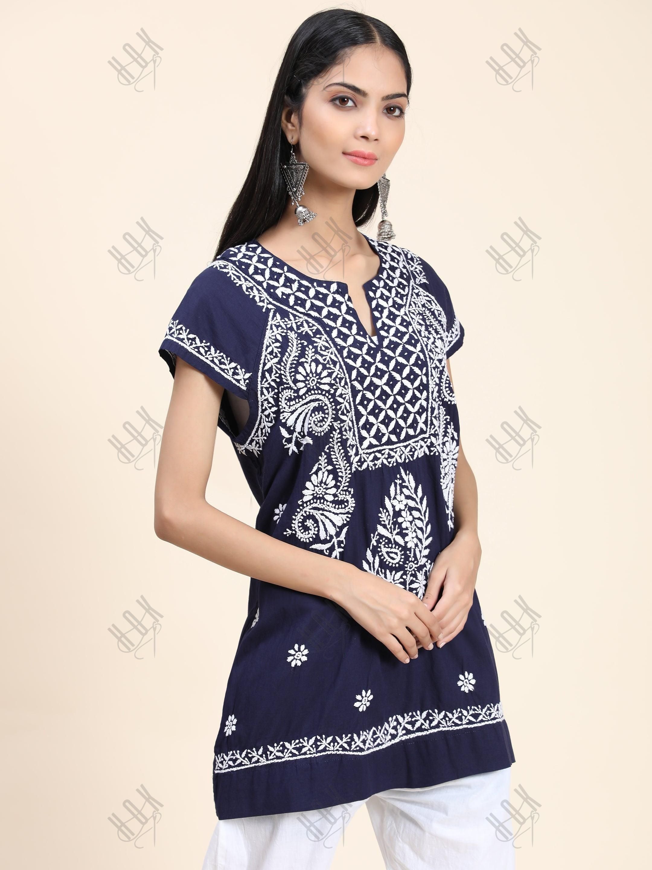 HOK Chikankari Tunic for Women - House Of Kari (Chikankari Clothing)