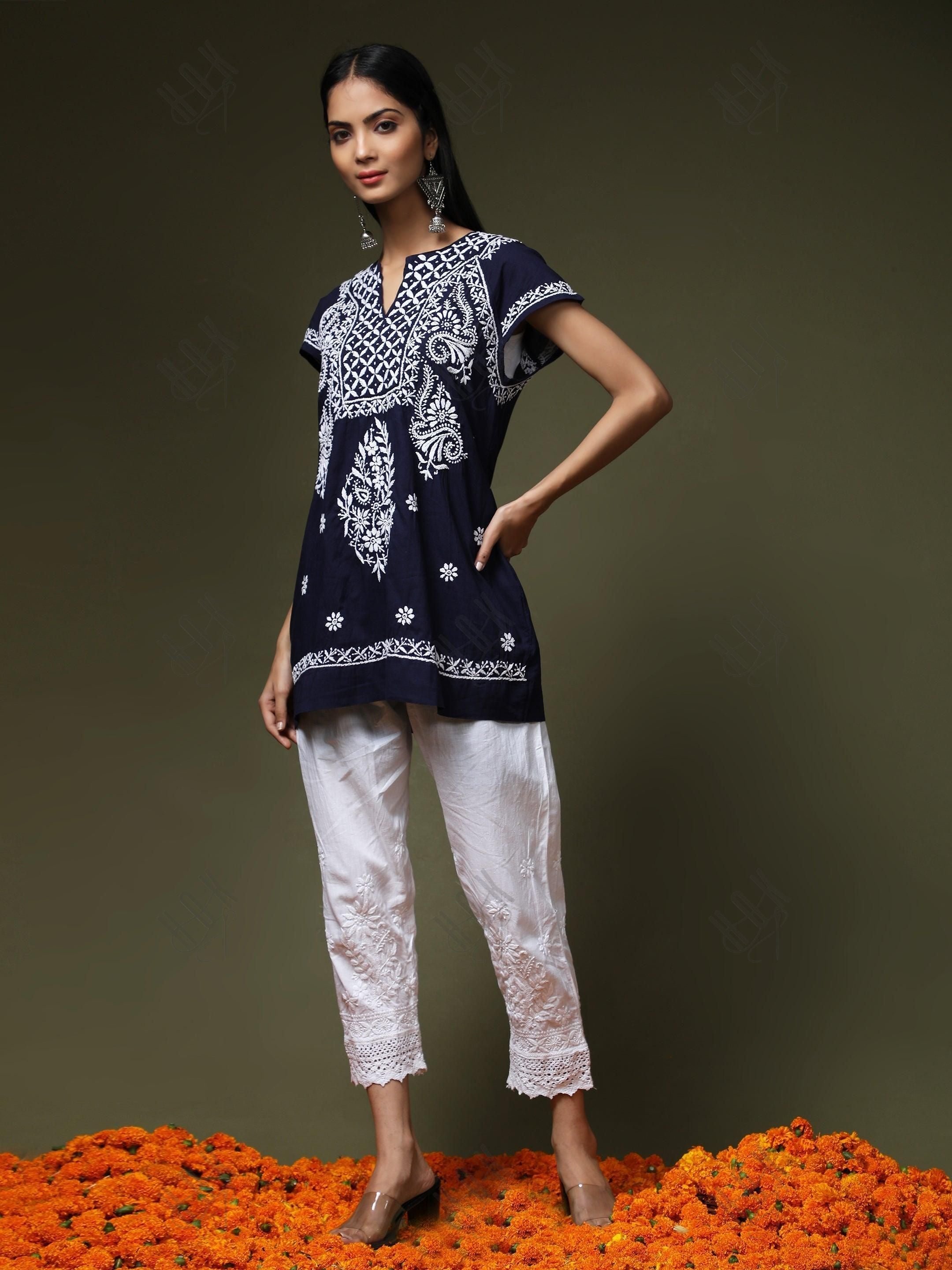 HOK Chikankari Tunic for Women - House Of Kari (Chikankari Clothing)