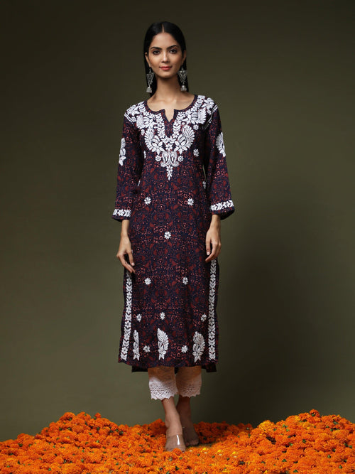 Details PINK CHIKANKARI WORK KURTI Fabric : Machine Chikankari on georgette  base ( Look a like,..… | Simple kurti designs, Designer dresses casual,  Stylish dresses
