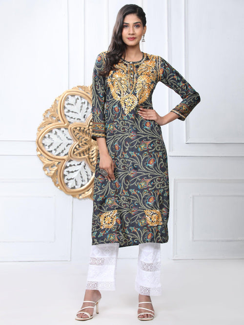 Buy online Black Kurta Dupatta Set from ethnic wear for Women by Kipek for  ₹1399 at 73% off | 2024 Limeroad.com