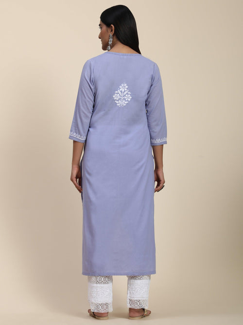 Load image into Gallery viewer, Rutvi in Hand Embroidery Chikankari Long Kurti for Women - House Of Kari (Chikankari Clothing)
