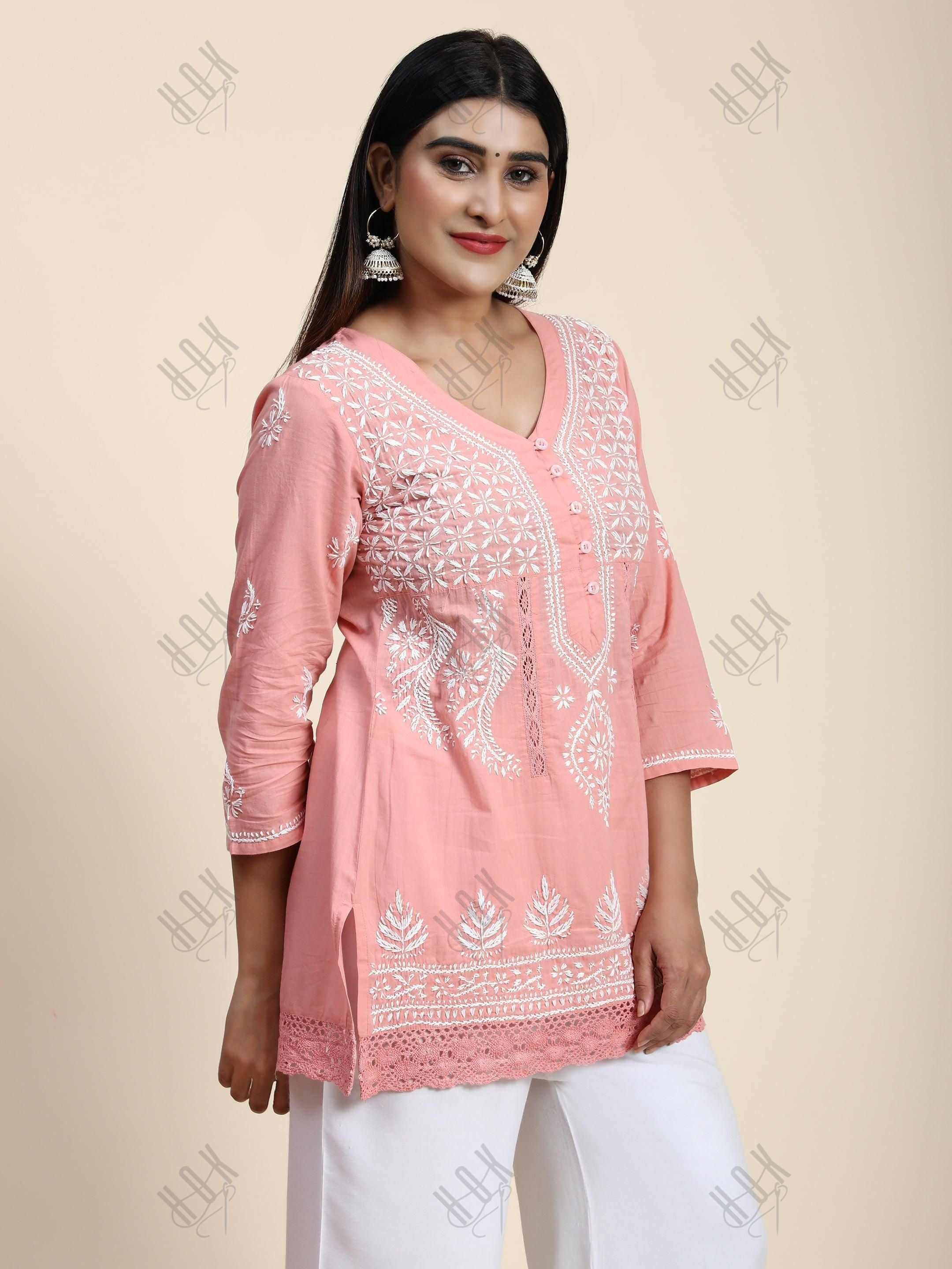 HOK chikankari Tunic for Women - House Of Kari (Chikankari Clothing)