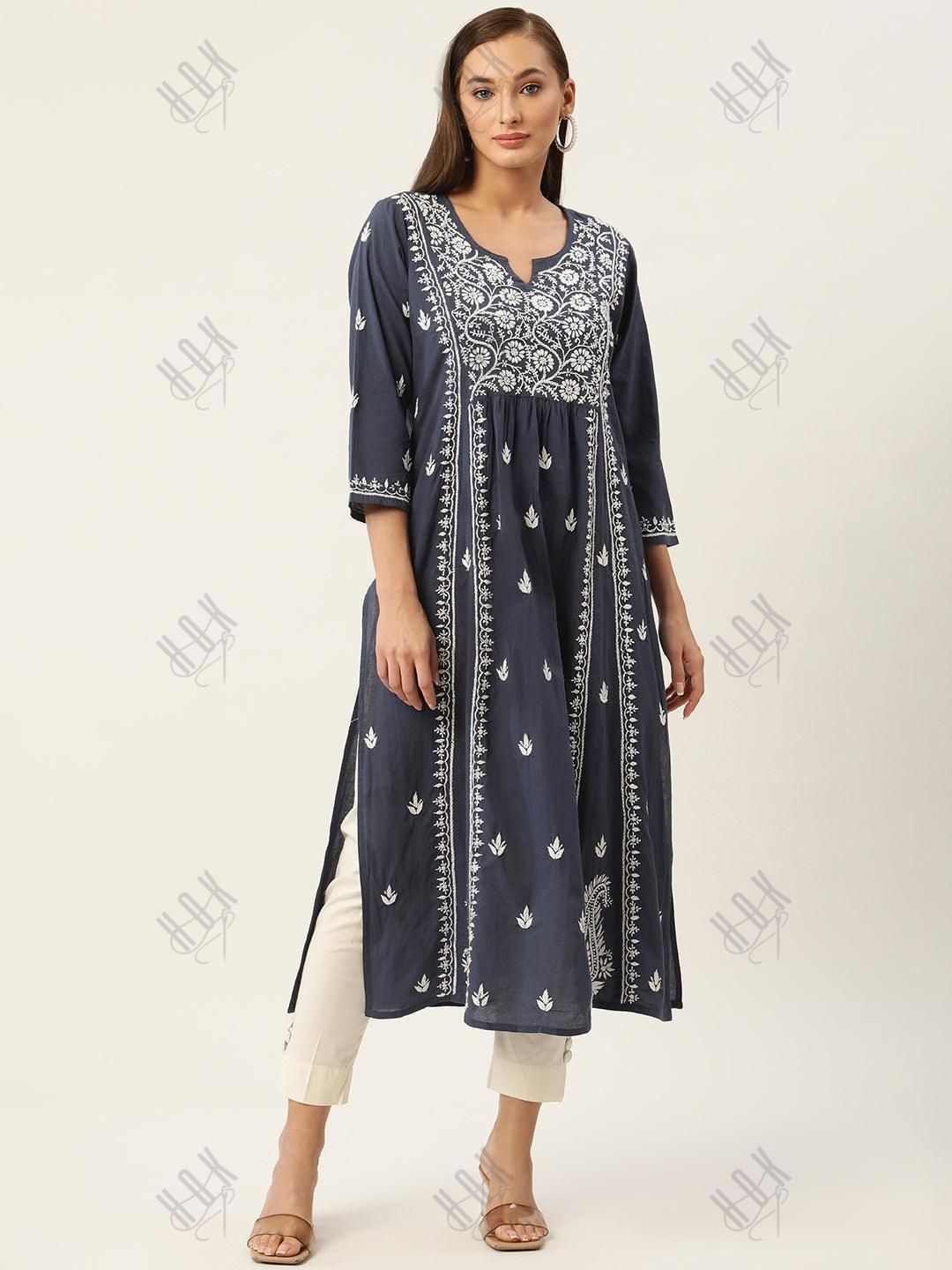 Hand embroidery Chikankari Dress - House Of Kari (Chikankari Clothing)