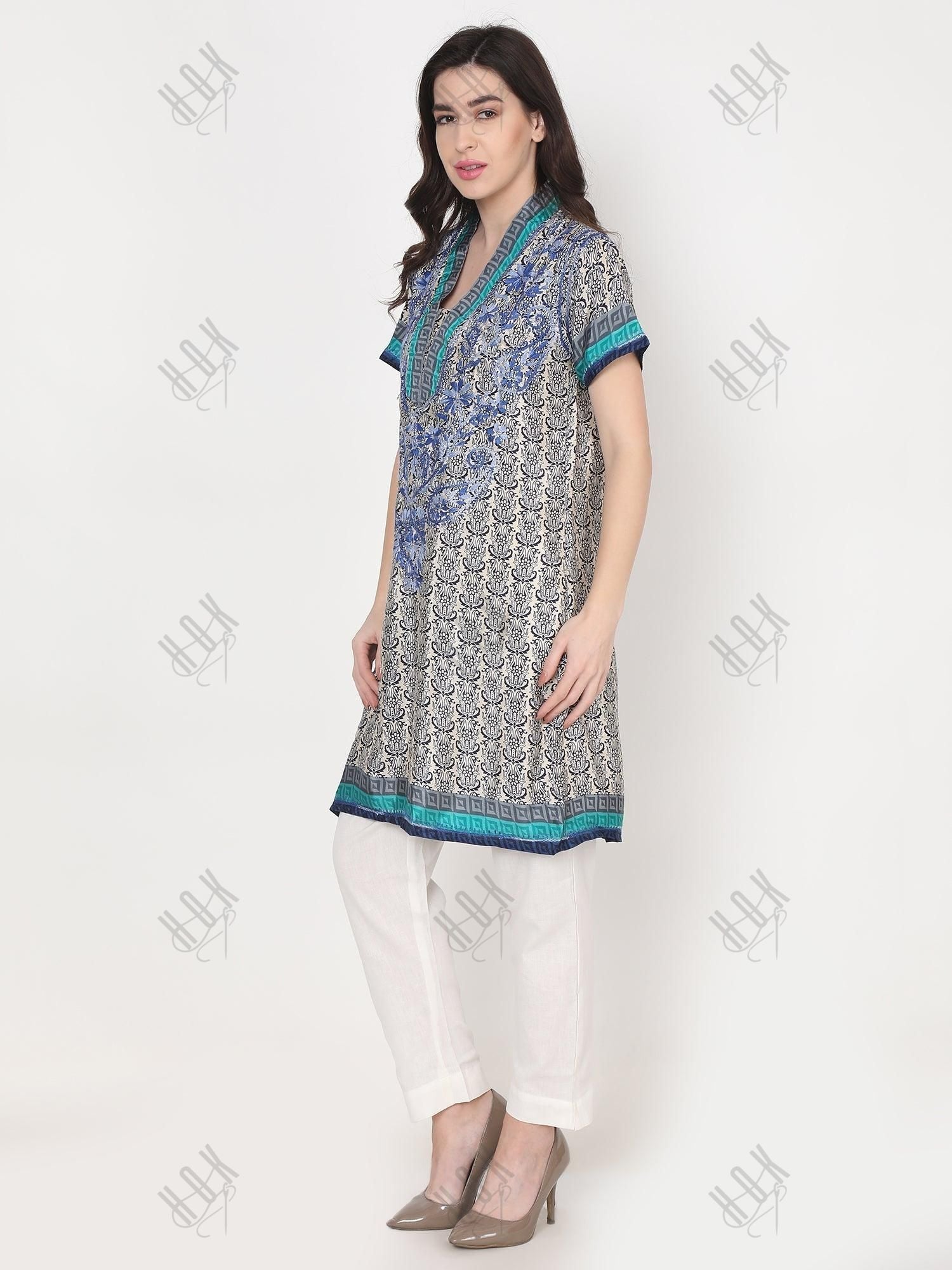 Hand embroidery Chikankari Tunic - House Of Kari (Chikankari Clothing)