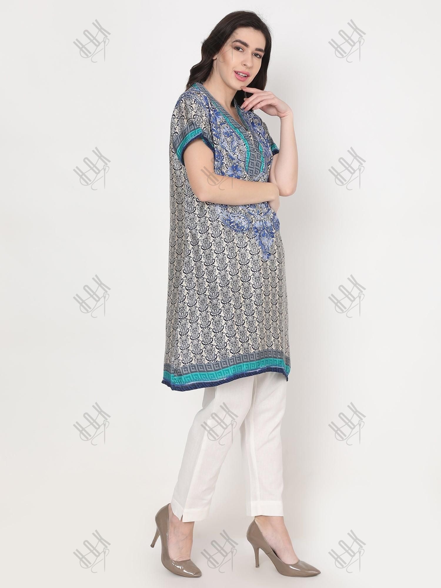 Hand embroidery Chikankari Tunic - House Of Kari (Chikankari Clothing)