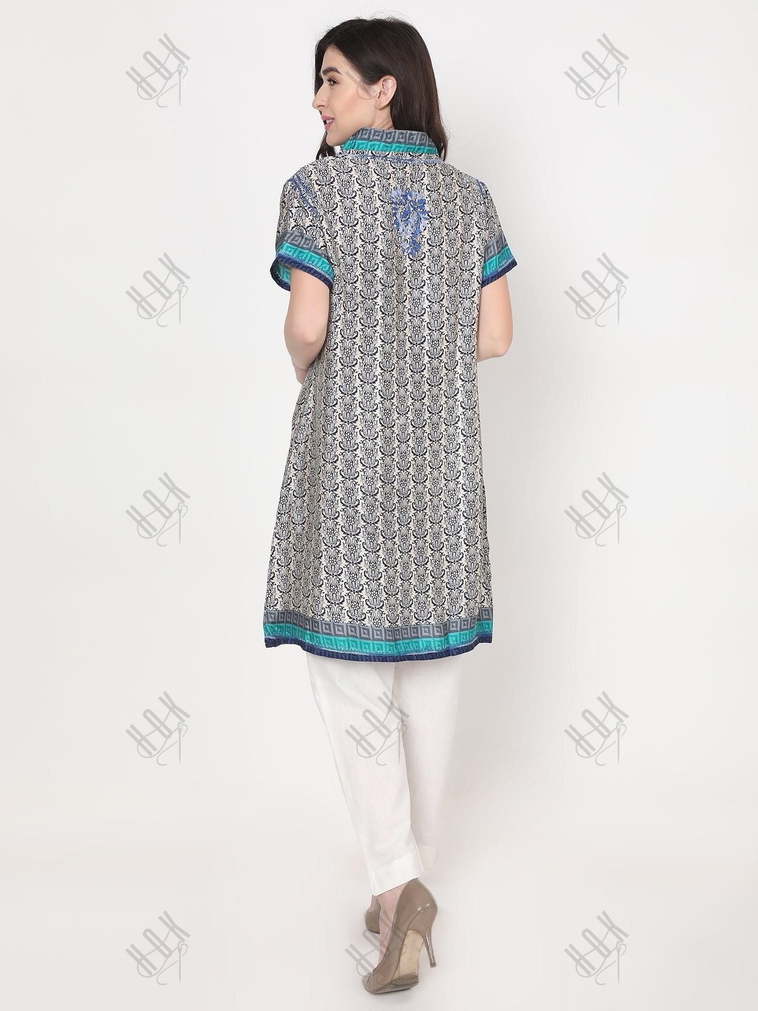 Hand embroidery Chikankari Tunic - House Of Kari (Chikankari Clothing)