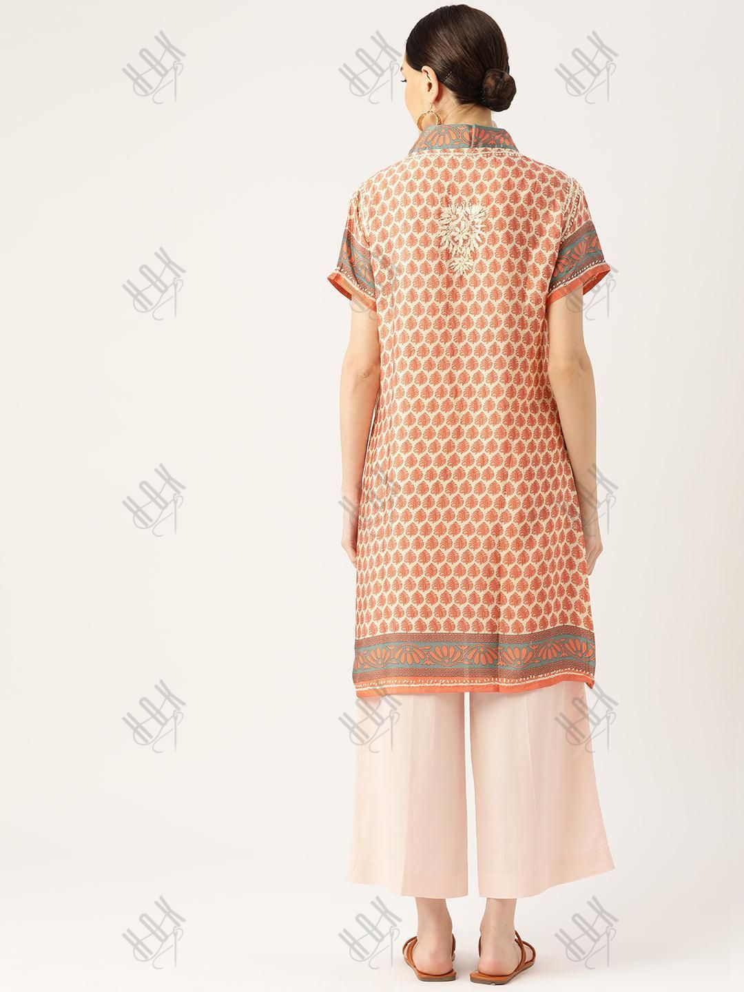 Hand embroidery Chikankari Tunic - House Of Kari (Chikankari Clothing)