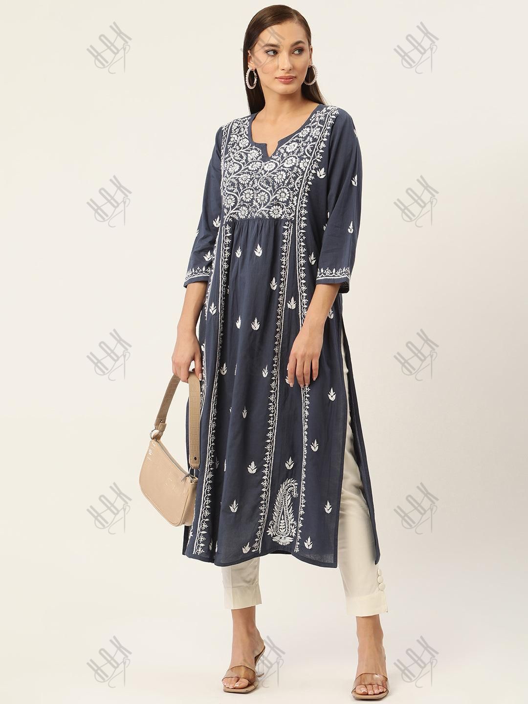 Hand embroidery Chikankari Dress - House Of Kari (Chikankari Clothing)