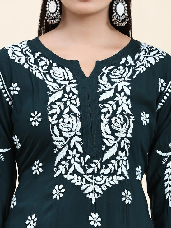 Load image into Gallery viewer, Samma Chikankari Co-Ord Set In Modal Cotton For Women With Palm Embroidery - House Of Kari (Chikankari Clothing)
