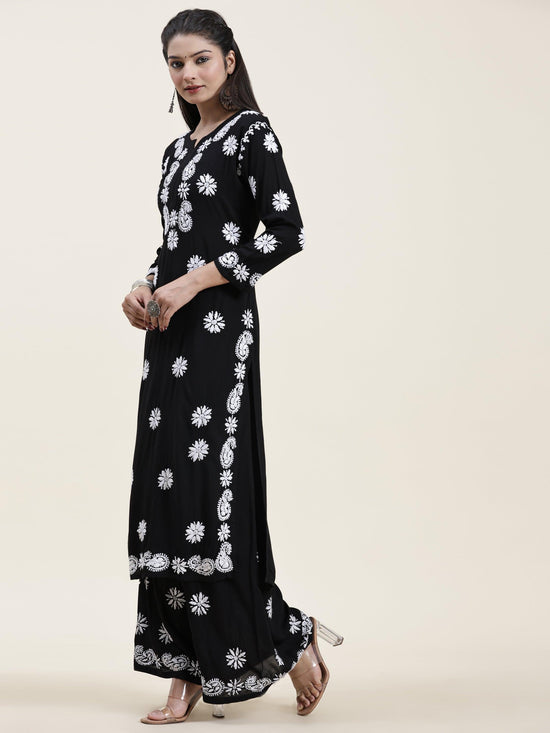 Samma Chikankari Chakri Co-Ord Set In Modal Cotton For Women - House Of Kari (Chikankari Clothing)