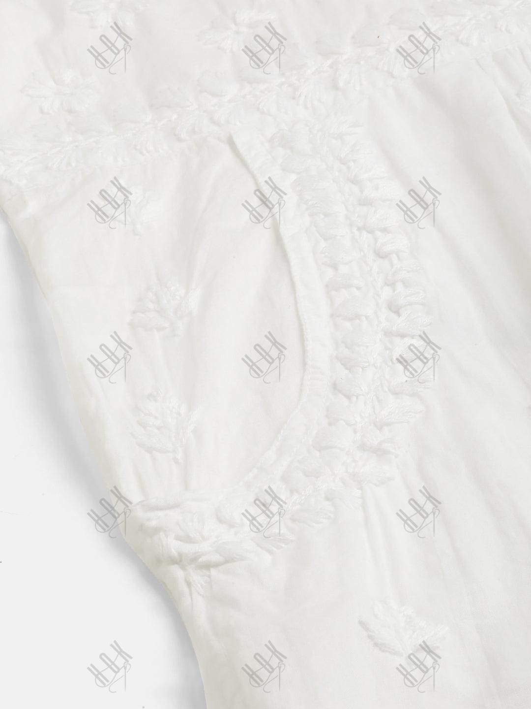 Megha in House of Kari Hand embroidery Chikankari Dress-White - House Of Kari (Chikankari Clothing)