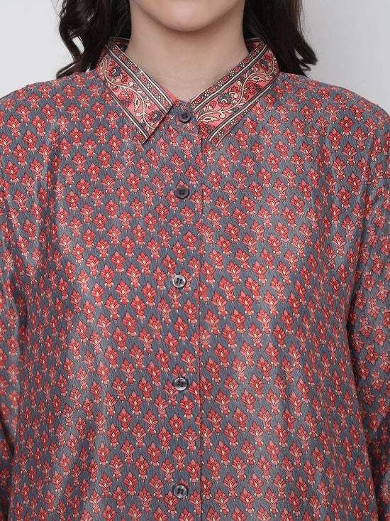 Hand embroidery Chikankari Shirt-Multicolor - House Of Kari (Chikankari Clothing)