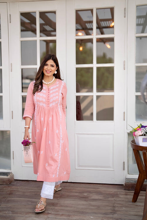 Yankita Kapoor Dress Pink Colour Designer Kurti Plazo Set - Ethnic Race