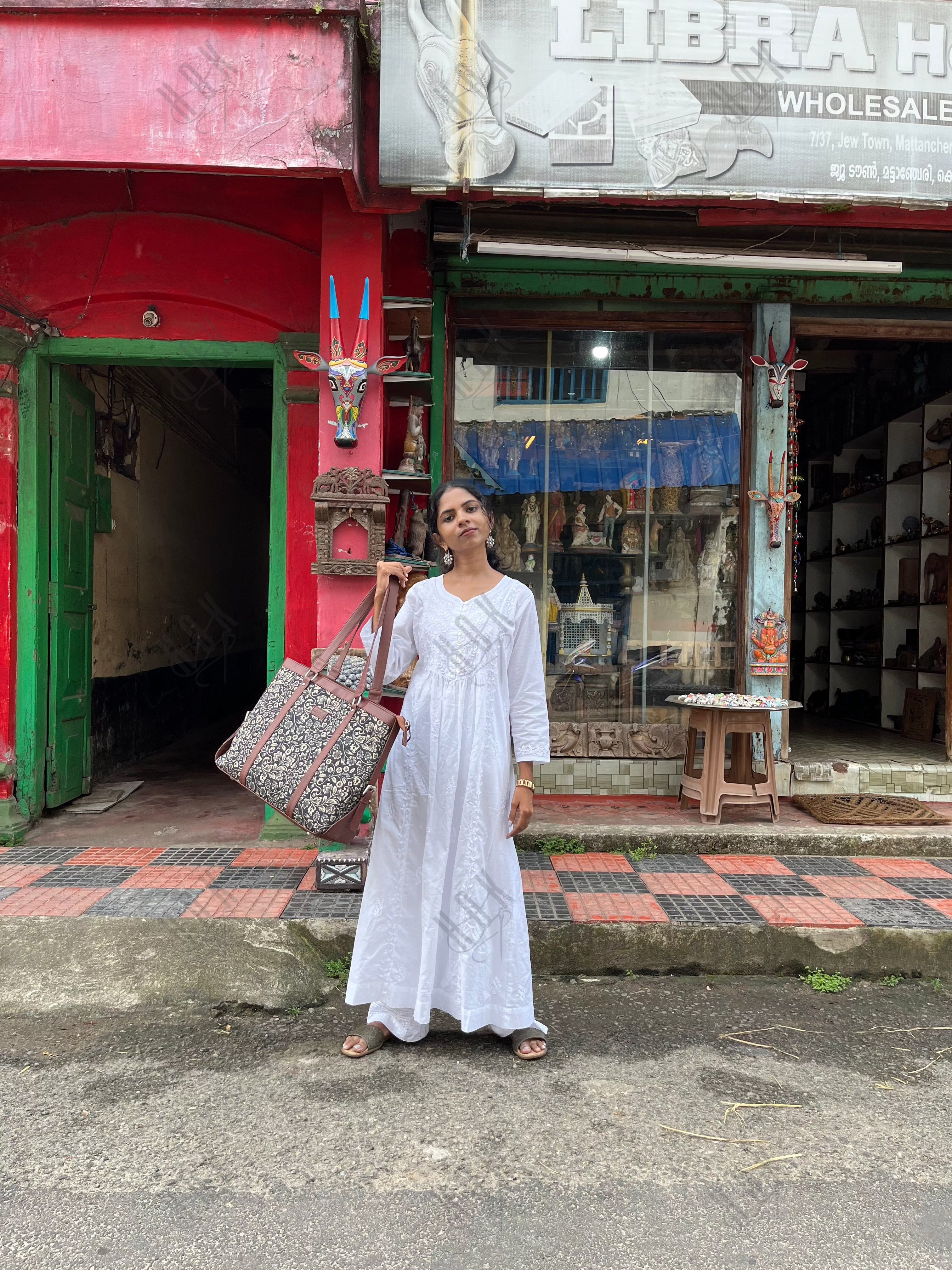 Anjana in Hand Embroidery Chikankari Long Kurti for Women in White - House Of Kari (Chikankari Clothing)