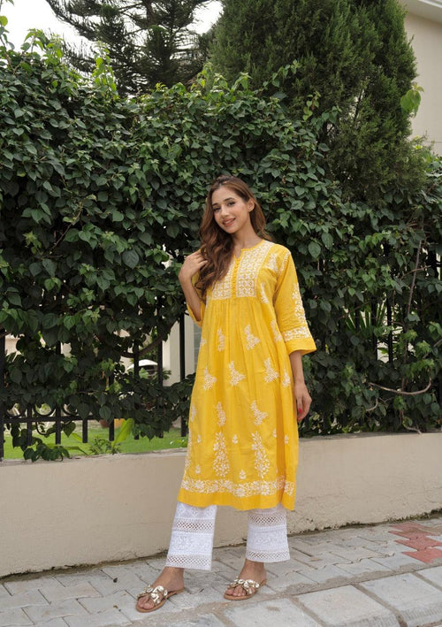 For the love of white and knowing that you've sun shine on your mind this  summer, cool of this summer wi… | Cotton kurti designs, Blue blouse  designs, Kurti designs